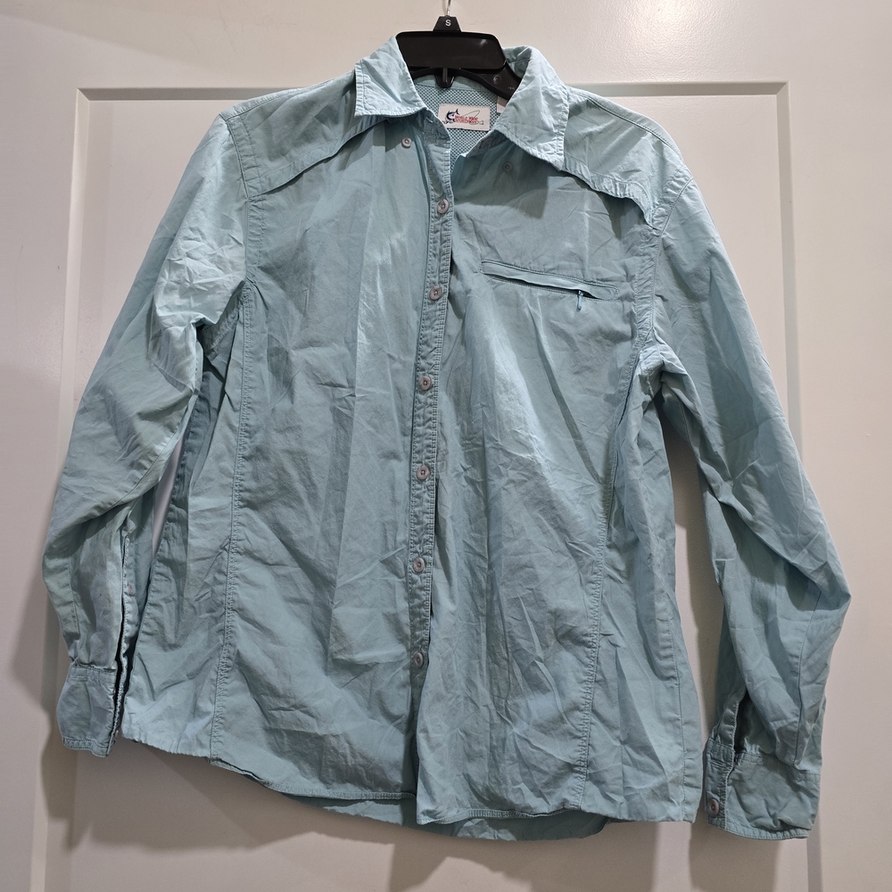 World Wide Sportsman Light Blue Shirt, Button Down, Size M